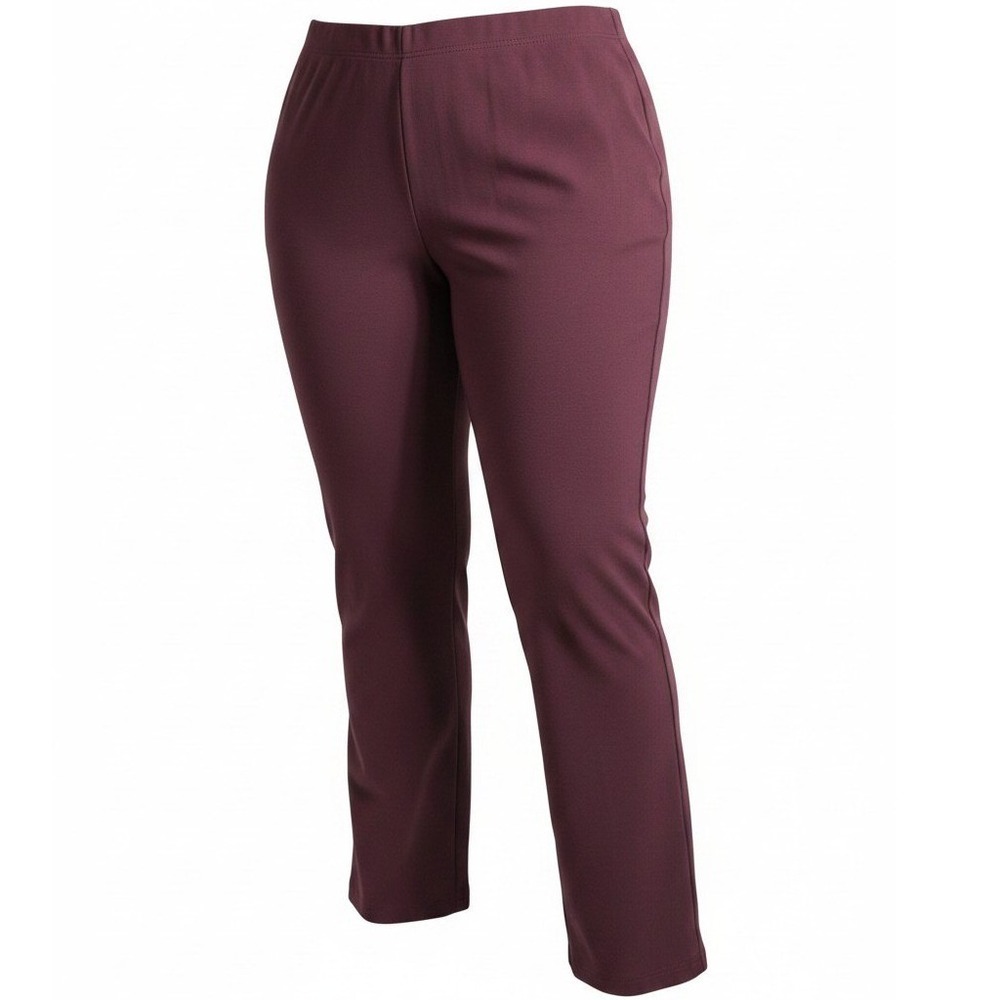 Liz Claiborne Alexis Pants Sz 3X Burgundy Straight Leg Pull On Business Casual